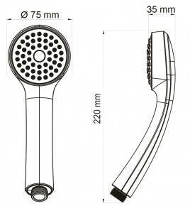 Pomme de douche 1 jet pluie TRITON