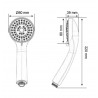Pommeau de douche 2 jets anticalcaires ergonomique pluie et massant